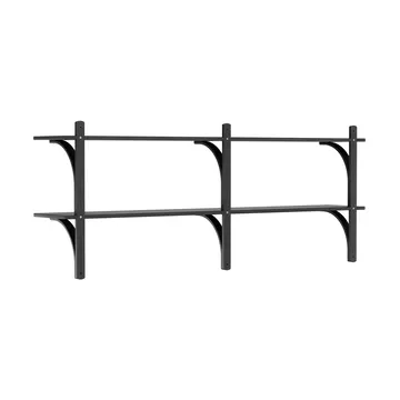Levi wandplank - Zwart essenhout-messing,2 planken,180 cm - Swedese