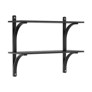 Levi wandplank - Zwart essenhout-messing,2 planken,90 cm - Swedese