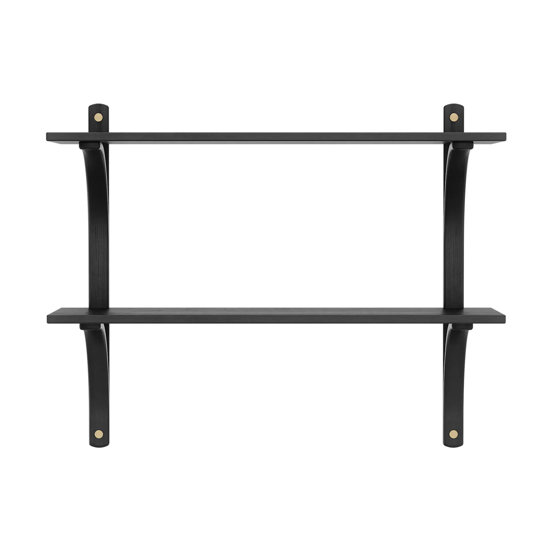 Levi wandplank, Zwart essenhout-messing,2 planken,90 cm Swedese