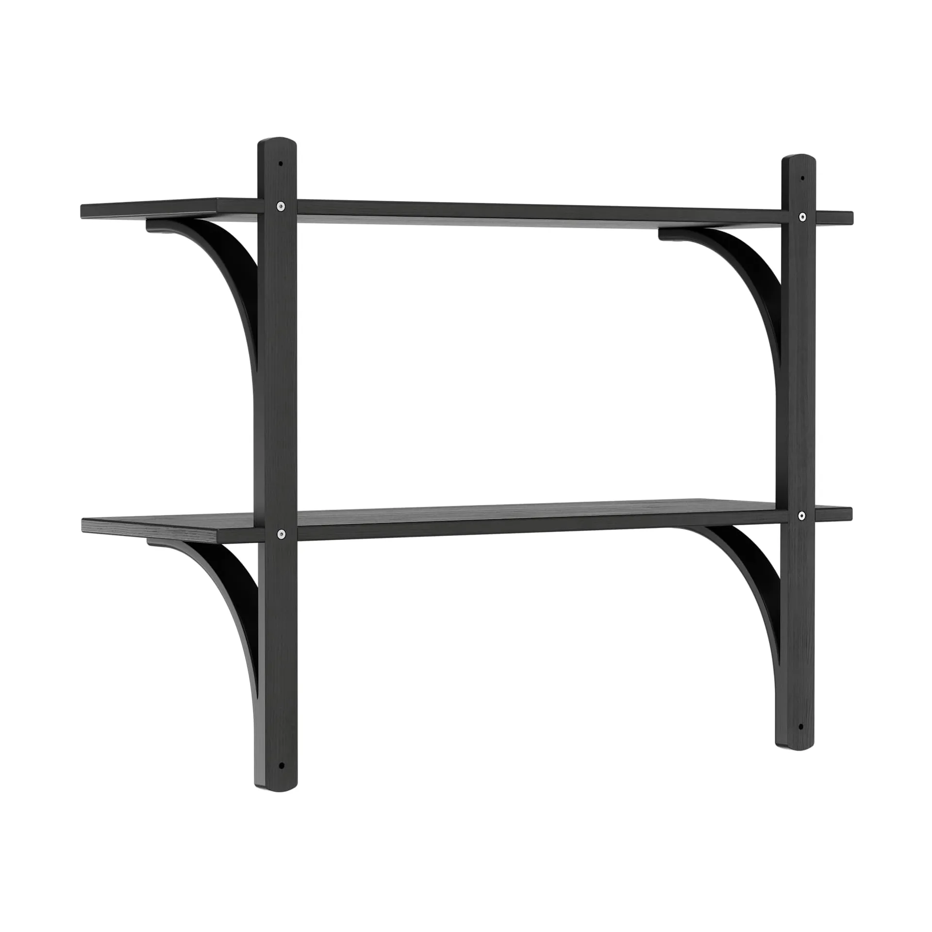Levi wandplank, Zwart essenhout-messing,2 planken,90 cm Swedese