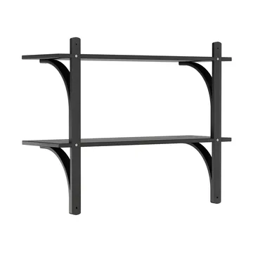 Levi wandplank - Zwart essenhout-messing,2 planken,90 cm - Swedese