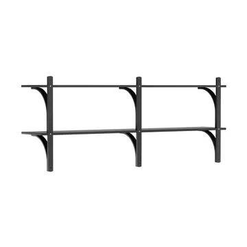 Levi wandplank - Zwart essenhout-roestvrijstaal,2 planken,180 cm - Swedese