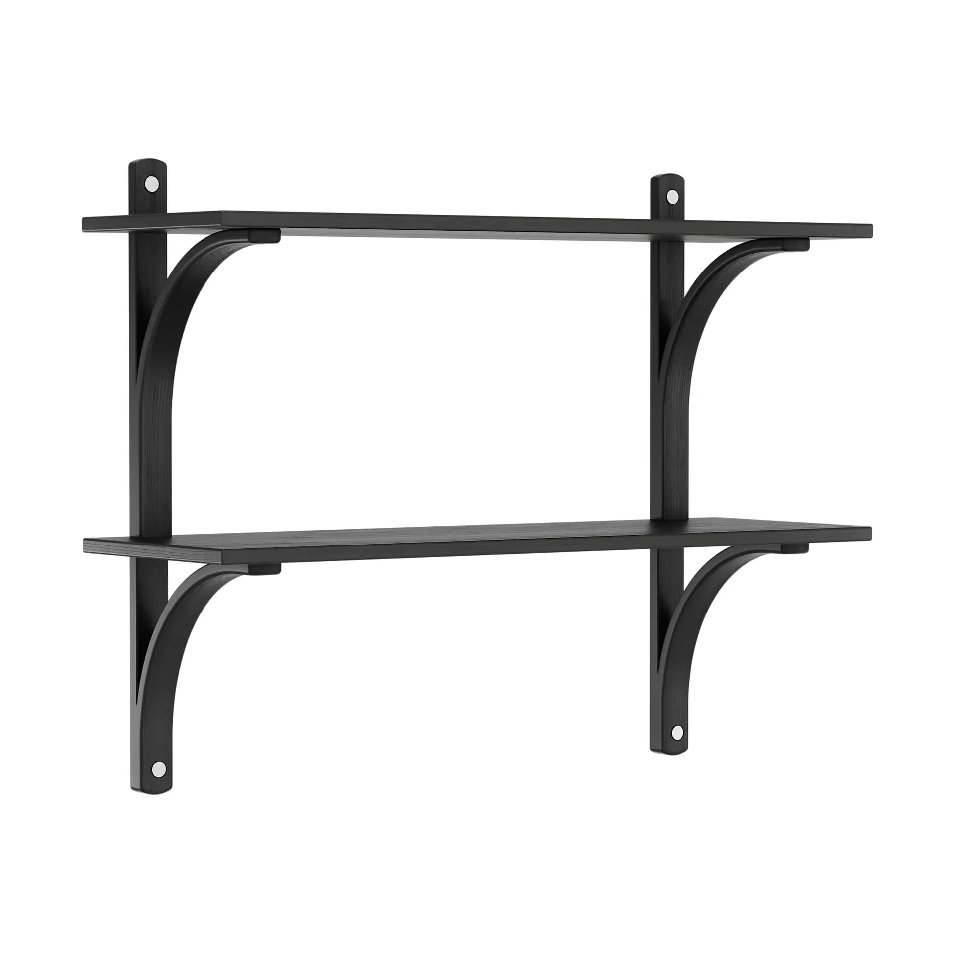 Levi wandplank, Zwart essenhout-roestvrijstaal,2 planken,90 cm Swedese