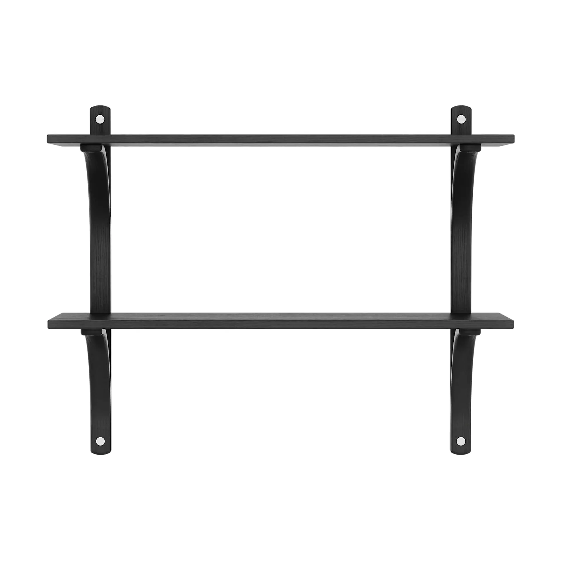 Levi wandplank, Zwart essenhout-roestvrijstaal,2 planken,90 cm Swedese