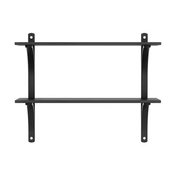 Levi wandplank - Zwart essenhout-roestvrijstaal,2 planken,90 cm - Swedese