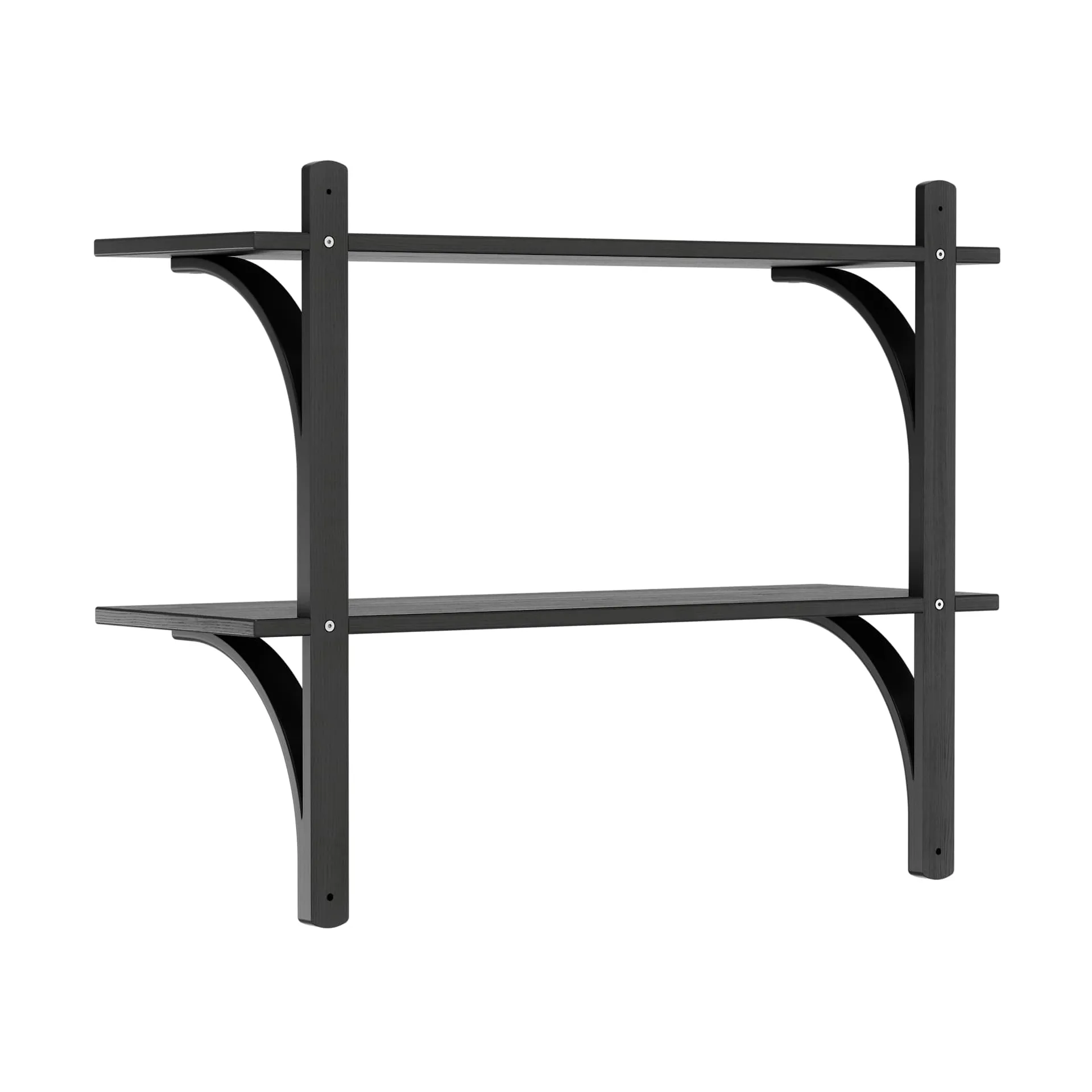 Levi wandplank, Zwart essenhout-roestvrijstaal,2 planken,90 cm Swedese