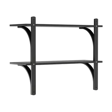 Levi wandplank - Zwart essenhout-roestvrijstaal,2 planken,90 cm - Swedese
