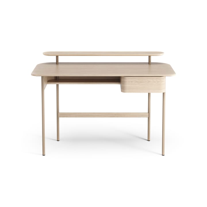 Luna bureau met lade en plank, Eikenhout wit gepigmenteerd Swedese