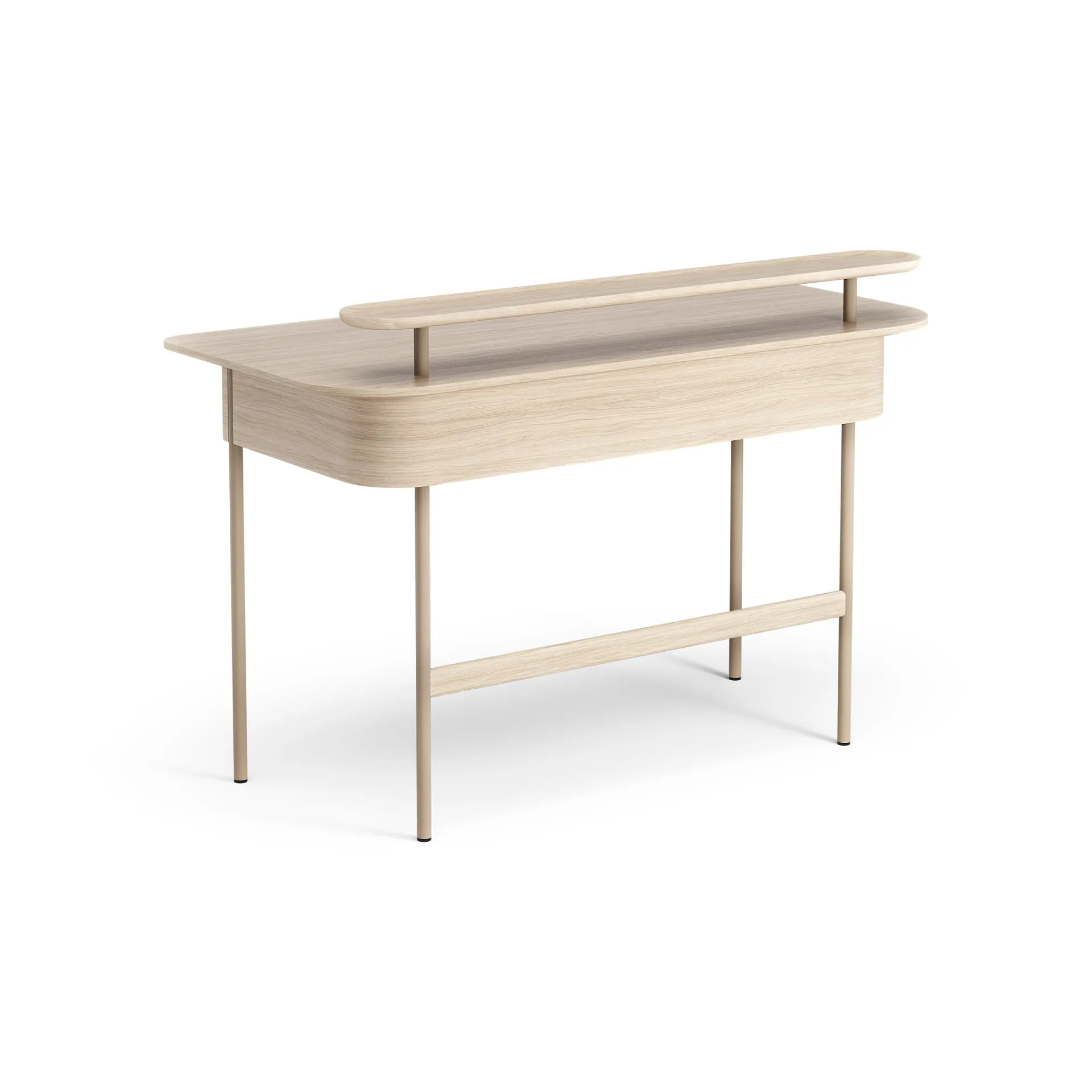 Luna bureau met lade en plank, Eikenhout wit gepigmenteerd Swedese