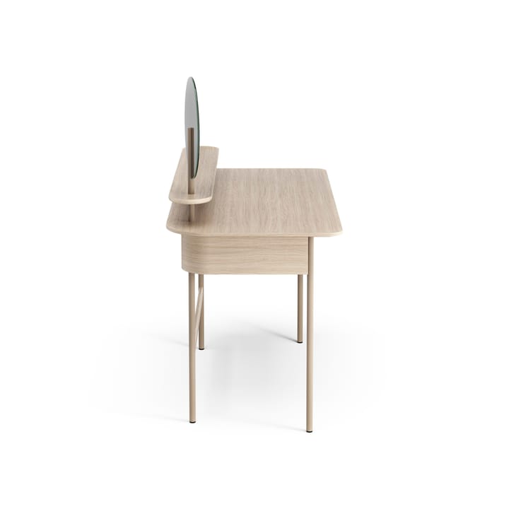 Luna bureau met lade, plank en spiegel - Eikenhout wit gepigmenteerd - Swedese