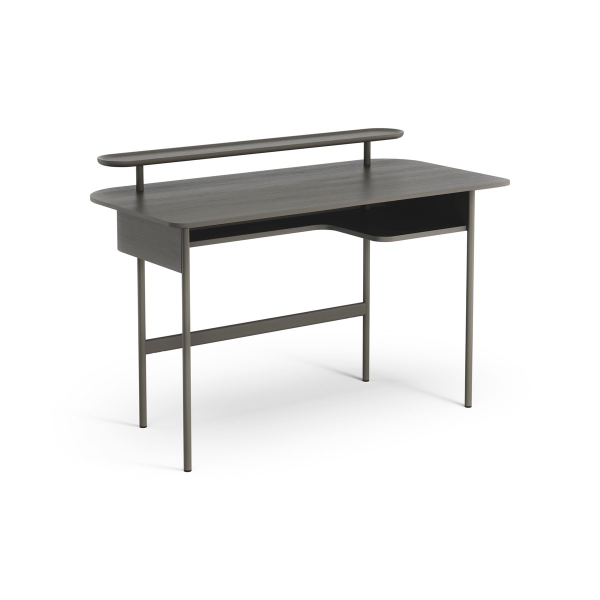 Swedese Luna bureau met plank Eiken orkaangrijs | Scandinavisch Interieur | Bureaus | Grijs
