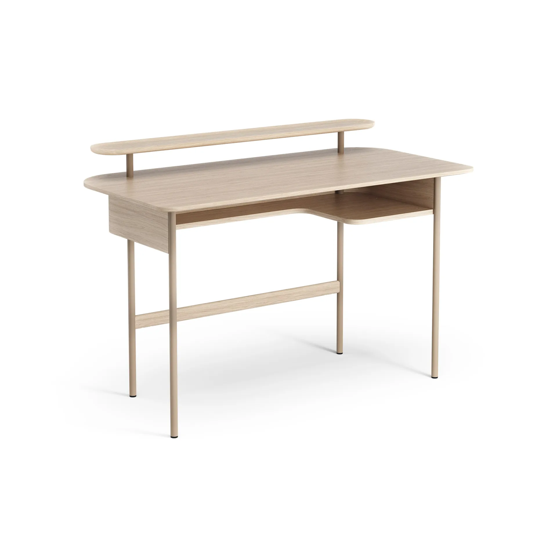 Luna bureau met plank, Eikenhout wit gepigmenteerd Swedese