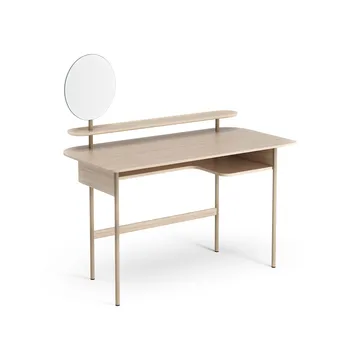 Luna bureau met plank en spiegel - Eikenhout wit gepigmenteerd - Swedese