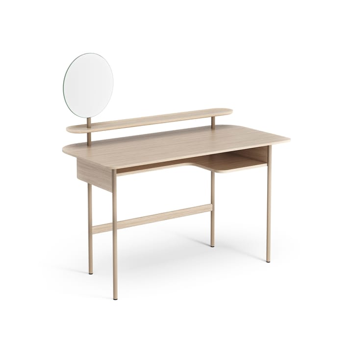 Luna bureau met plank en spiegel - Eikenhout wit gepigmenteerd - Swedese