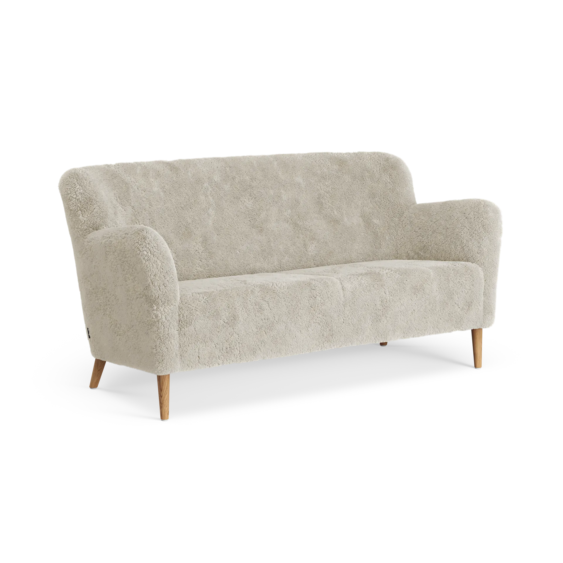 Nova 2-zits bank schapenvacht, Moonlight-geolied eiken Swedese