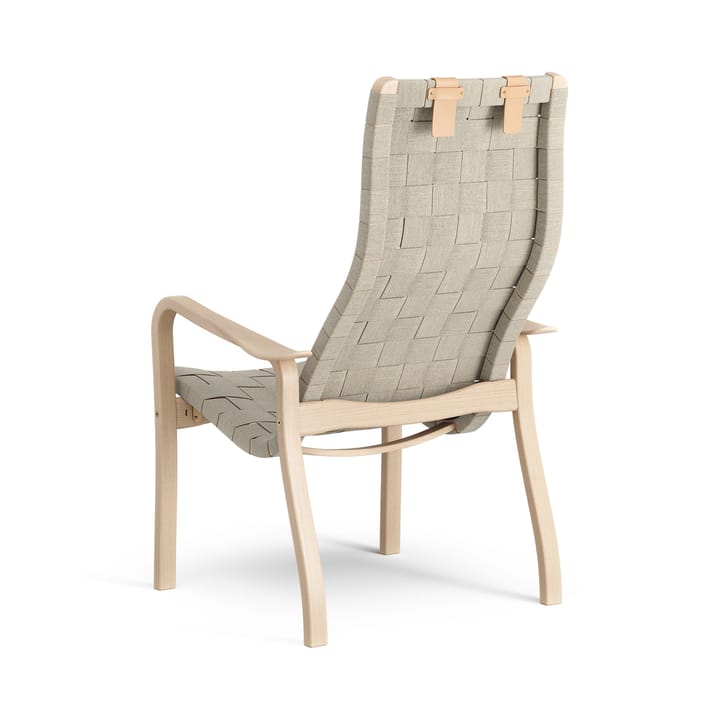 Primo Fauteuil hoog met nekkussen Beuk gelakt, Natuur Swedese