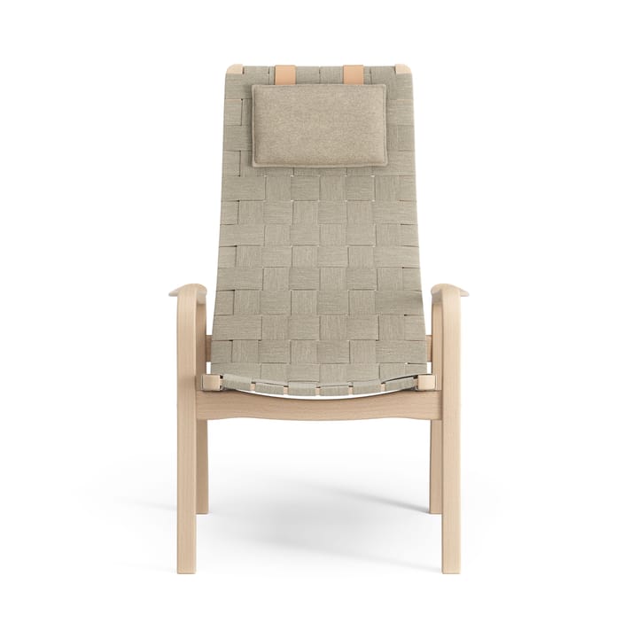 Primo Fauteuil hoog met nekkussen Beuk gelakt, Natuur Swedese