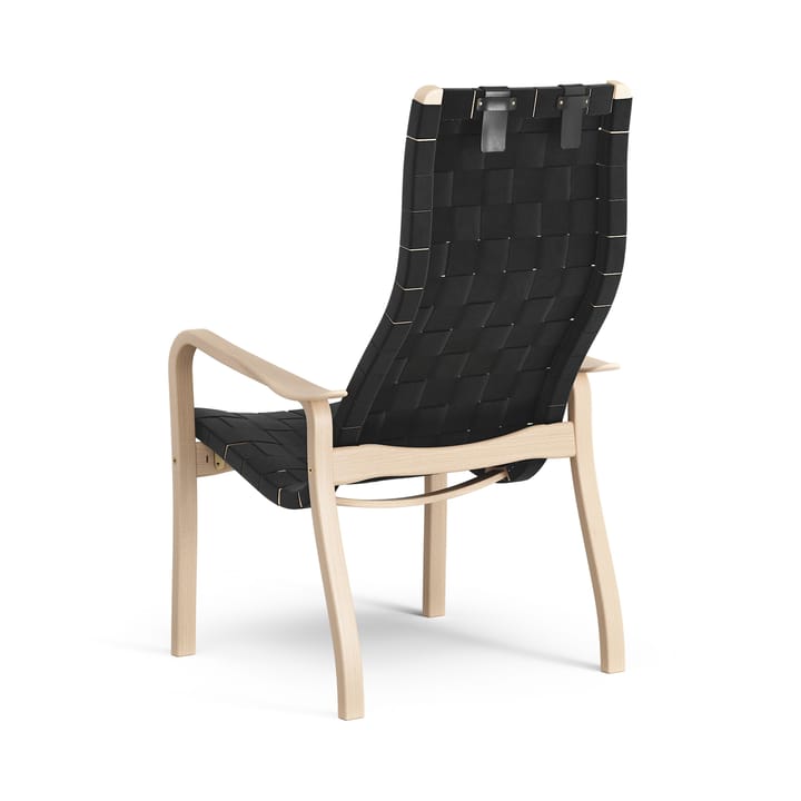 Primo Fauteuil hoog met nekkussen Beuk gelakt, zwart Swedese