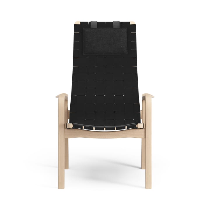 Primo Fauteuil hoog met nekkussen Beuk gelakt, zwart Swedese