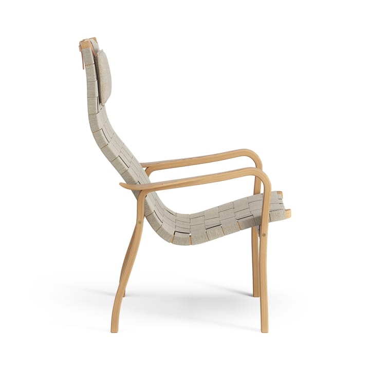 Primo fauteuil hoog met nekkussen geolied eikenhout, Natuur Swedese