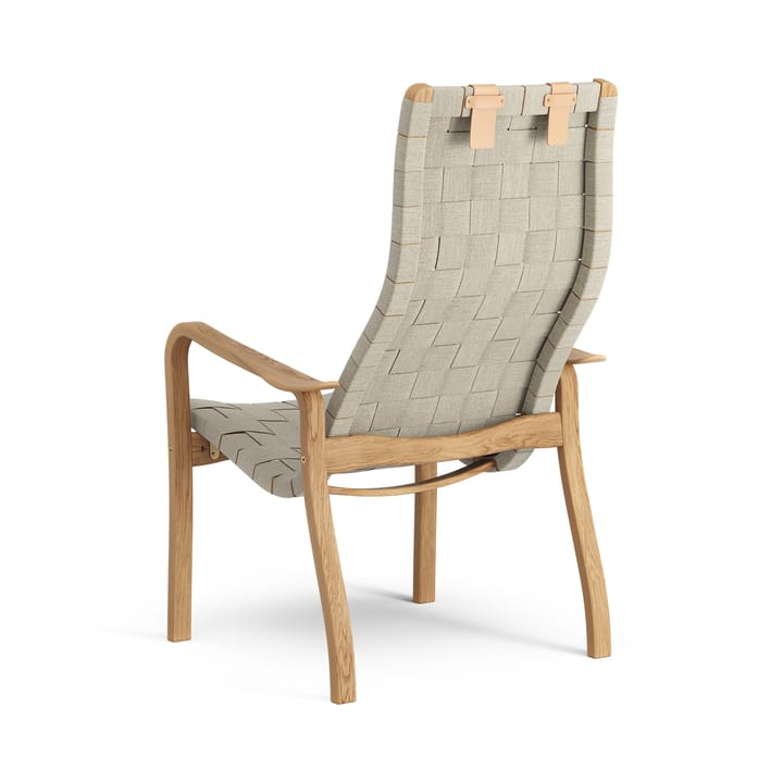 Primo fauteuil hoog met nekkussen geolied eikenhout, Natuur Swedese