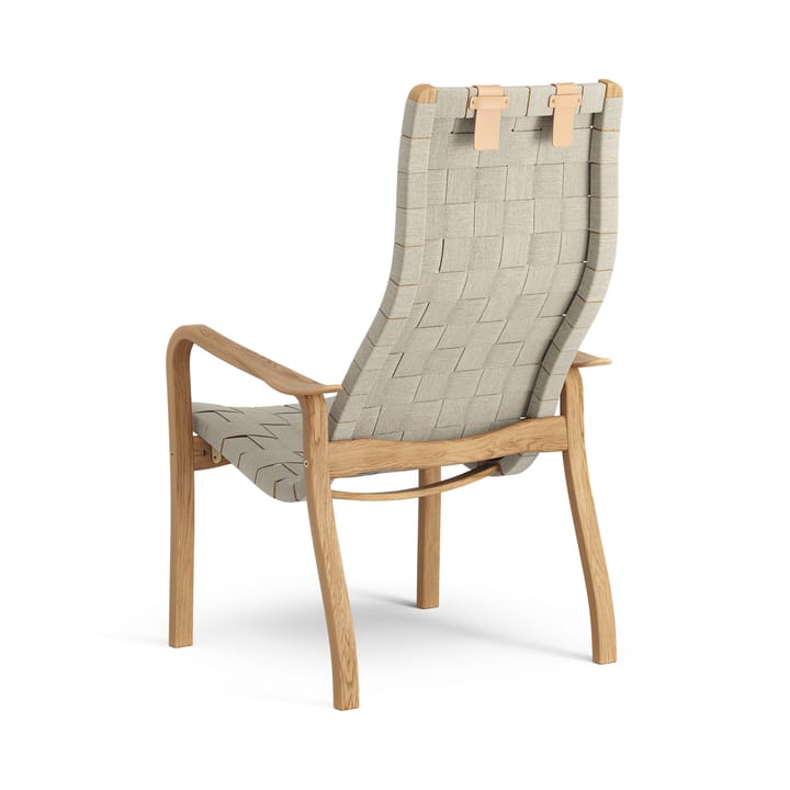 Primo fauteuil hoog met nekkussen geolied eikenhout - Natuur - Swedese