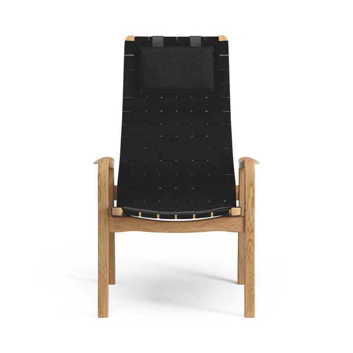 Primo fauteuil hoog met nekkussen geolied eikenhout - zwart - Swedese