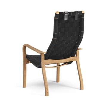 Primo fauteuil hoog met nekkussen geolied eikenhout - zwart - Swedese