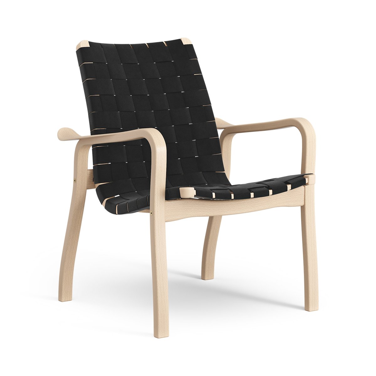 Swedese Primo Fauteuil laag gelakt Beuk zwart | Scandinavisch Interieur | Fauteuils, krukken & hockers | Beige