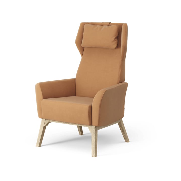 Select fauteuil - stof oranje, naturelgelakte eikenhouten poten - Swedese