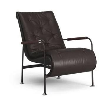 Serpentine fauteuil - Leer Elmo Soft donkerbruin-Tärnsjö Tobacco - Swedese