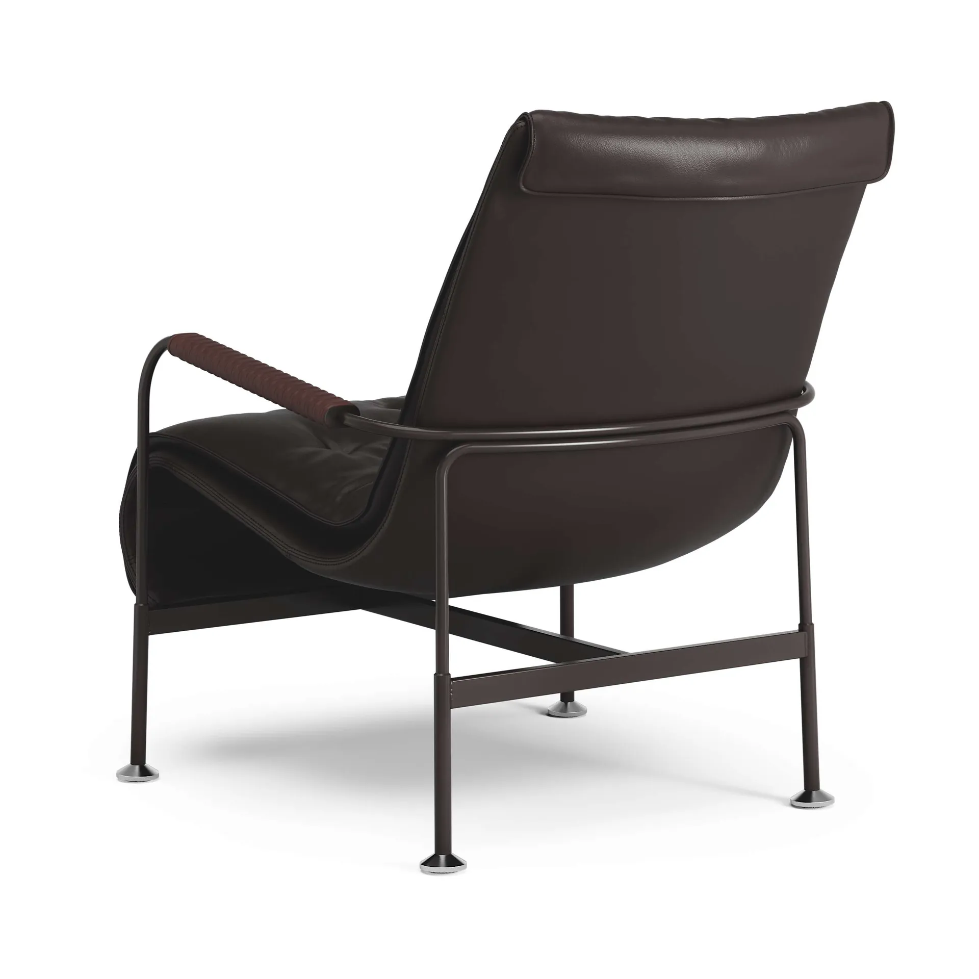 Serpentine fauteuil, Leer Elmo Soft donkerbruin-Tärnsjö Tobacco Swedese