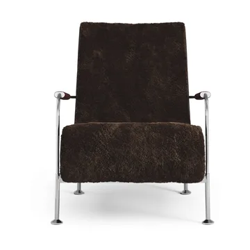Serpentine fauteuil - Schapenvacht Espresso-chroom-Tärnsjö Tobacco - Swedese