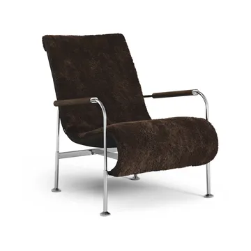 Serpentine fauteuil - Schapenvacht Espresso-chroom - Swedese