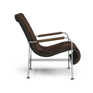 Serpentine fauteuil - Schapenvacht Espresso-chroom - Swedese