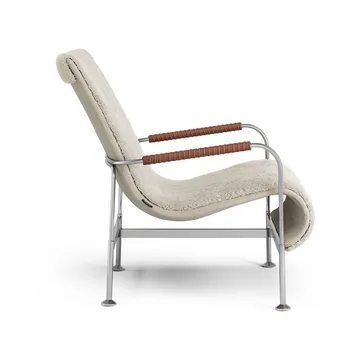 Serpentine fauteuil - Schapenvacht Moonlight-chroom-Tärnsjö Cognac - Swedese