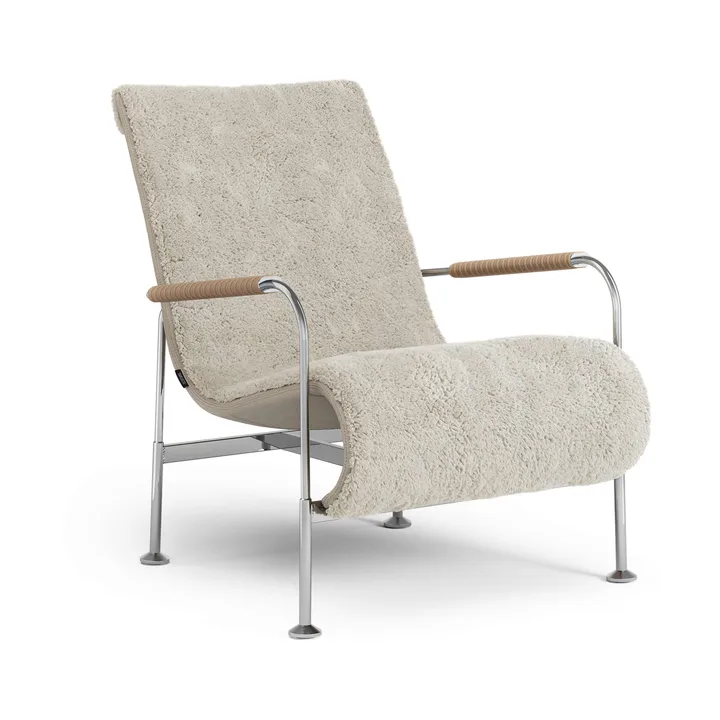 Serpentine fauteuil - Schapenvacht Moonlight-chroom-Tärnsjö Nature - Swedese