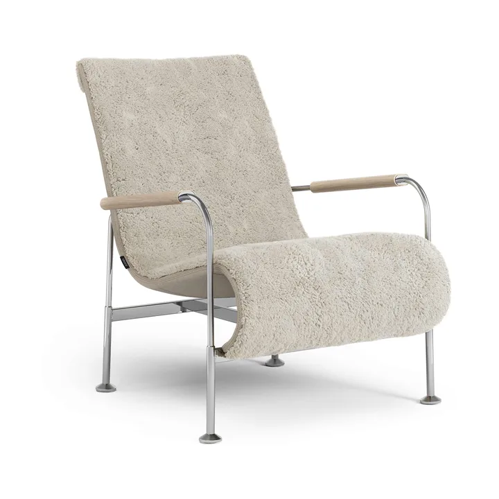 Serpentine fauteuil - Schapenvacht Moonlight-chroom - Swedese