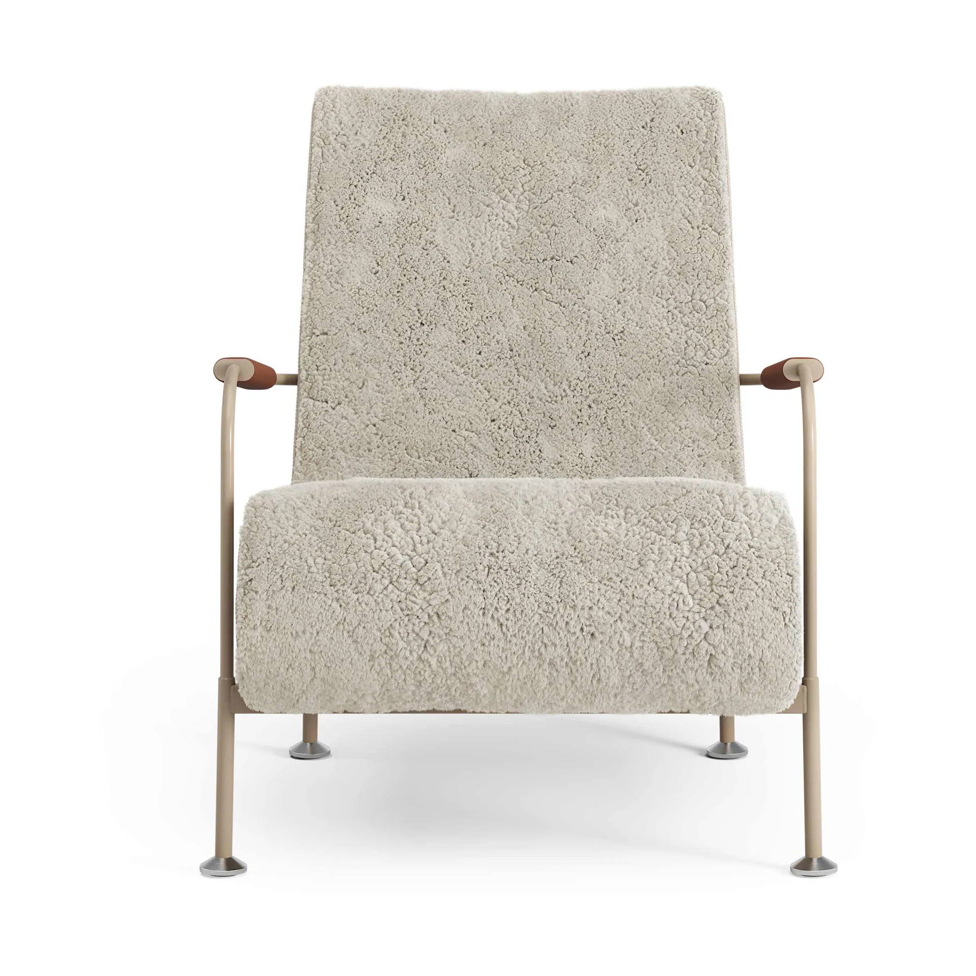 Serpentine fauteuil, Schapenvacht Moonlight-nutmeg-Tärnsjö Cognac Swedese
