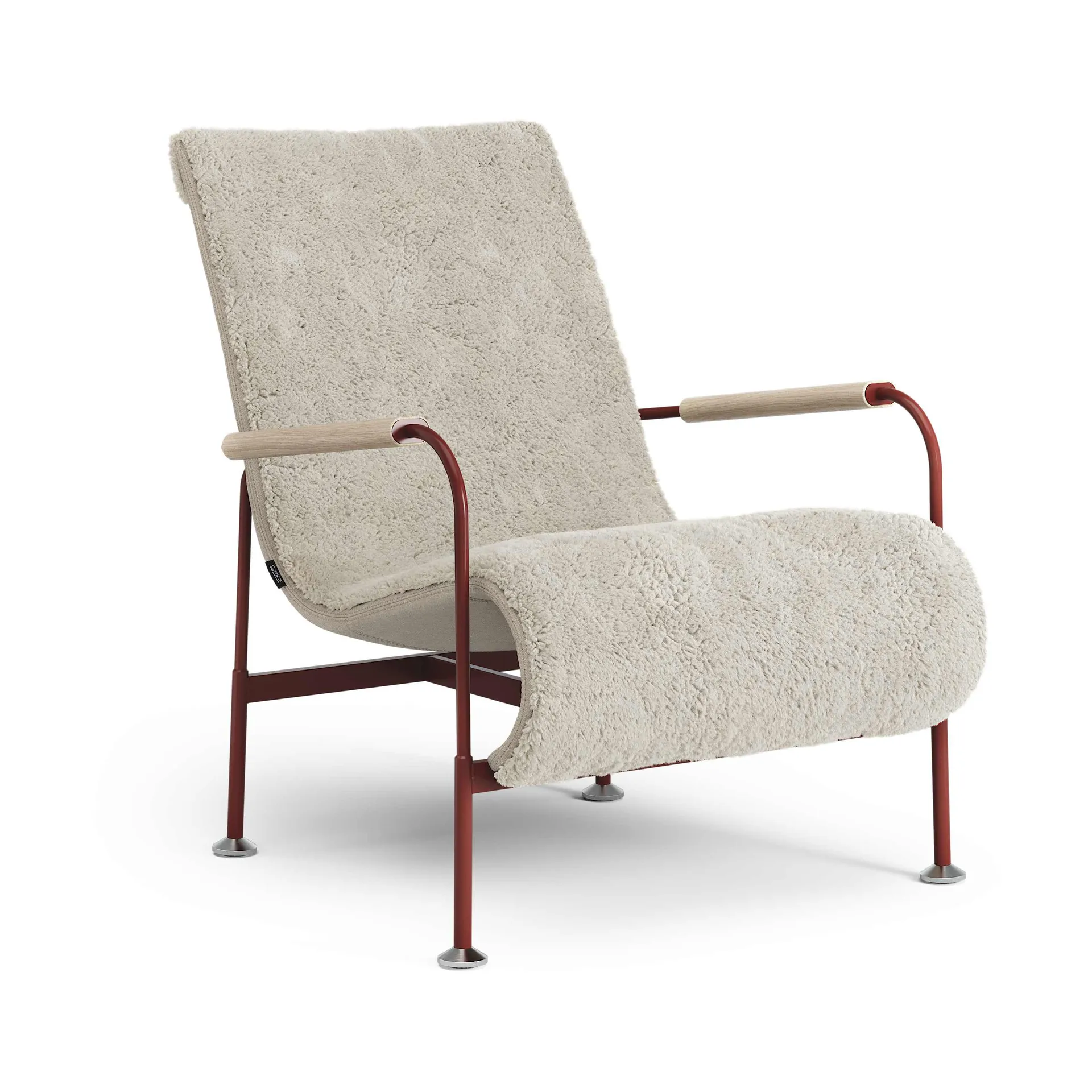 Serpentine fauteuil, Schapenvacht Moonlight-rood Swedese