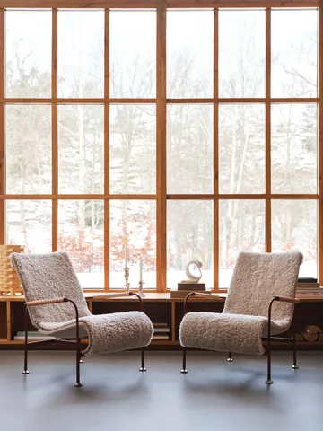 Serpentine fauteuil - Stof Romo Linara Rye-chroom-Tärnsjö Cognac - Swedese