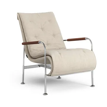 Serpentine fauteuil - Stof Romo Linara Rye-chroom-Tärnsjö Cognac - Swedese