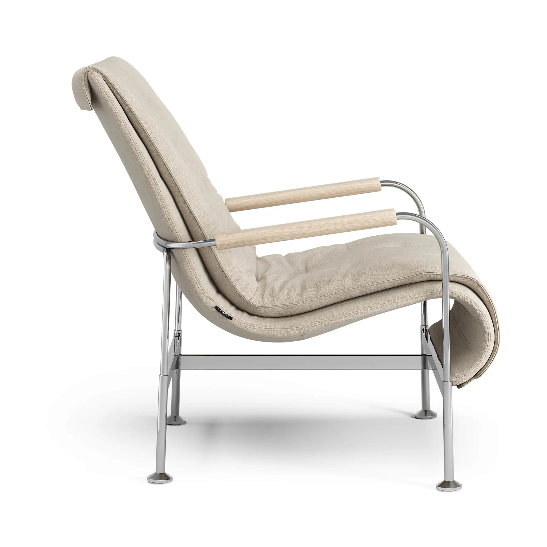 Serpentine fauteuil, Stof Romo Linara Rye-chroom Swedese