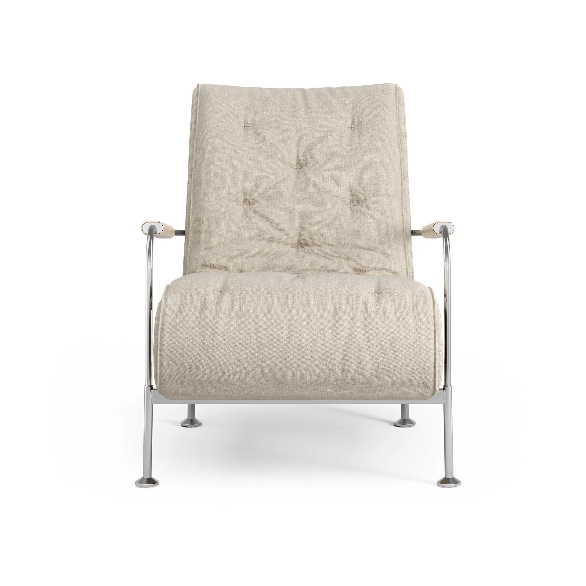 Serpentine fauteuil, Stof Romo Linara Rye-chroom Swedese