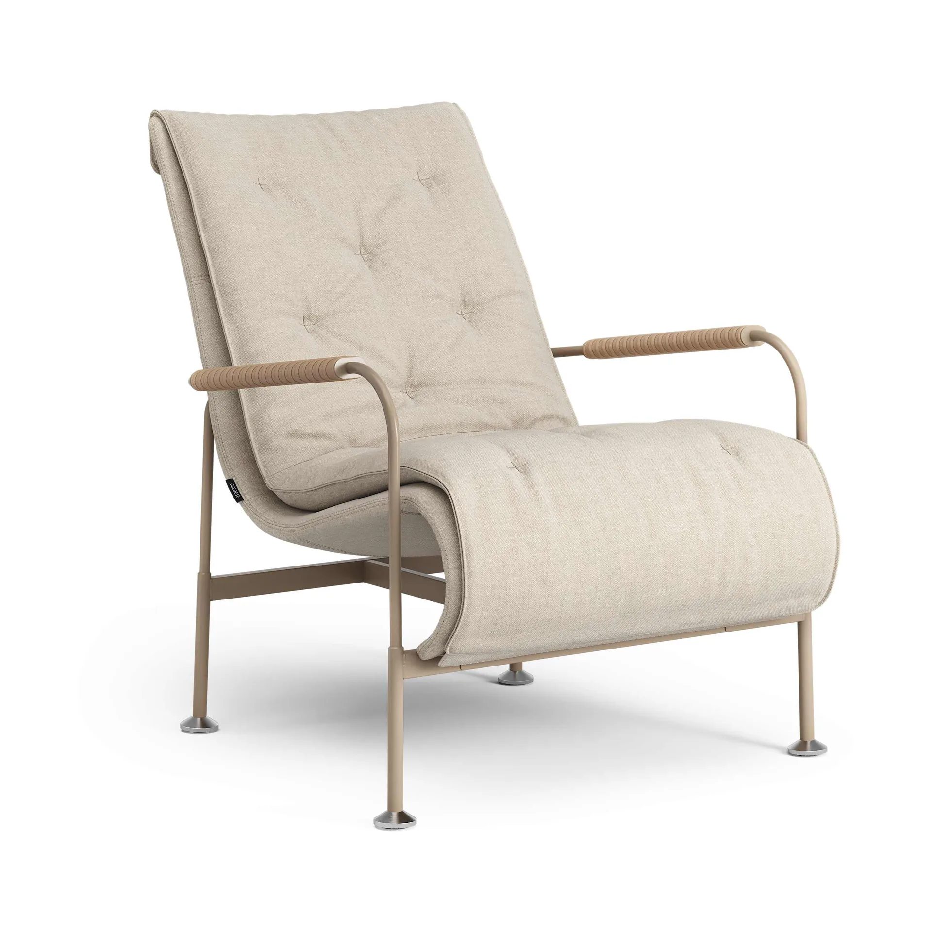 Serpentine fauteuil, Stof Romo Linara Rye-nutmeg-Tärnsjö Nature Swedese