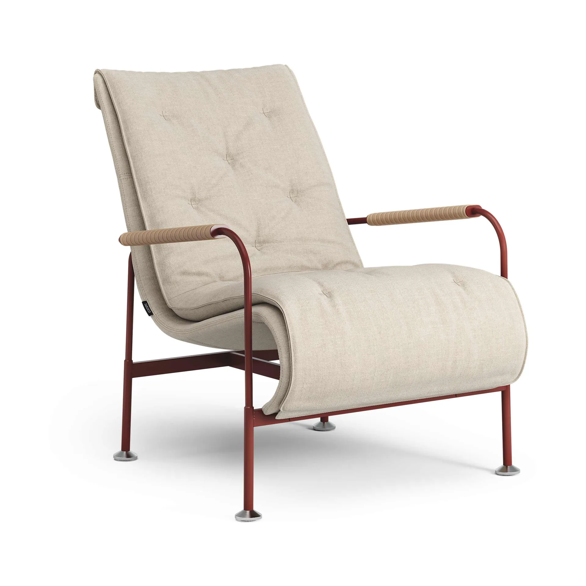 Serpentine fauteuil, Stof Romo Linara Rye-rood-Tärnsjö Nature Swedese