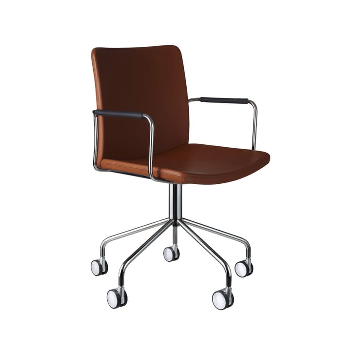 Stella bureaustoel, Elmosoft 33004 bruin-chroom Swedese