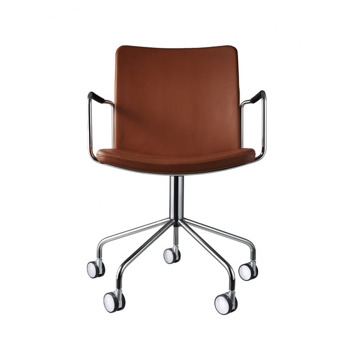 Stella bureaustoel, Elmosoft 33004 bruin-chroom Swedese