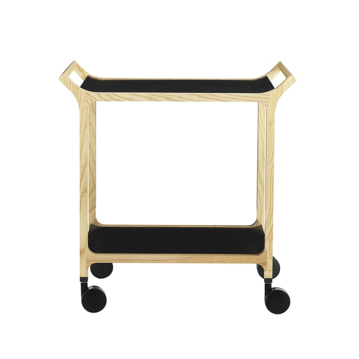 Teatime Serveertrolley - zwart, transparant gelakt essenhouten onderstel - Swedese