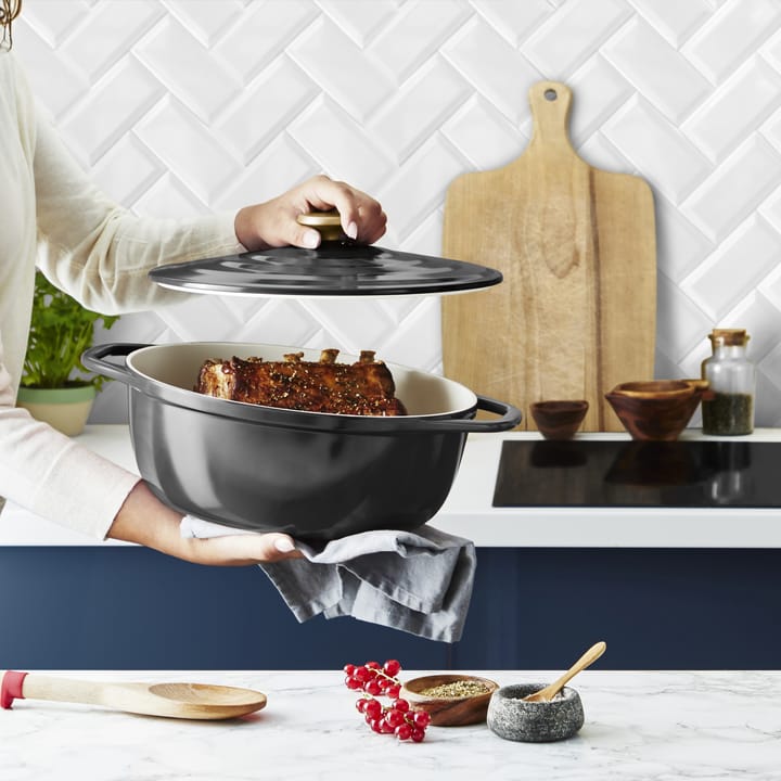 Air ovale braadpan 5,7 l, Grijs Tefal